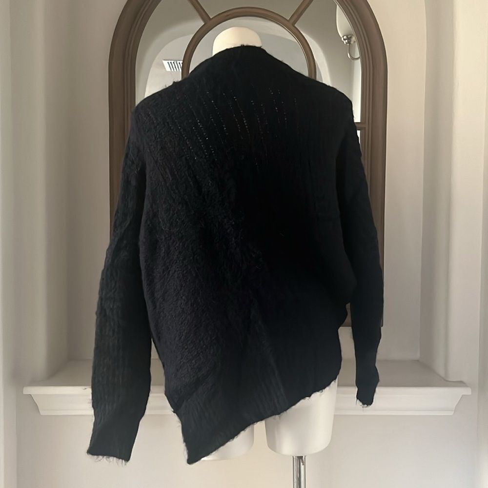 All Saints Selena Mixed Stitch Asymmetric Sweater Midnight Blue, NWT, Size S - Picture 9 of 12